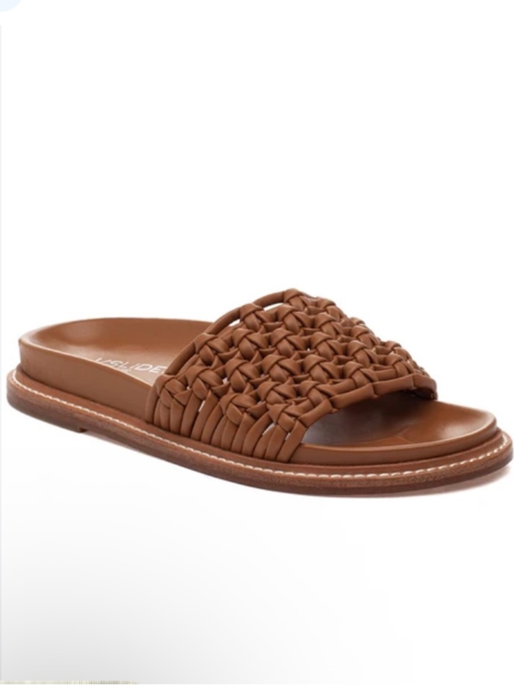 J Slides Woven Flat Slides Comfy Slip On  Excellent Tan Brown Size 9